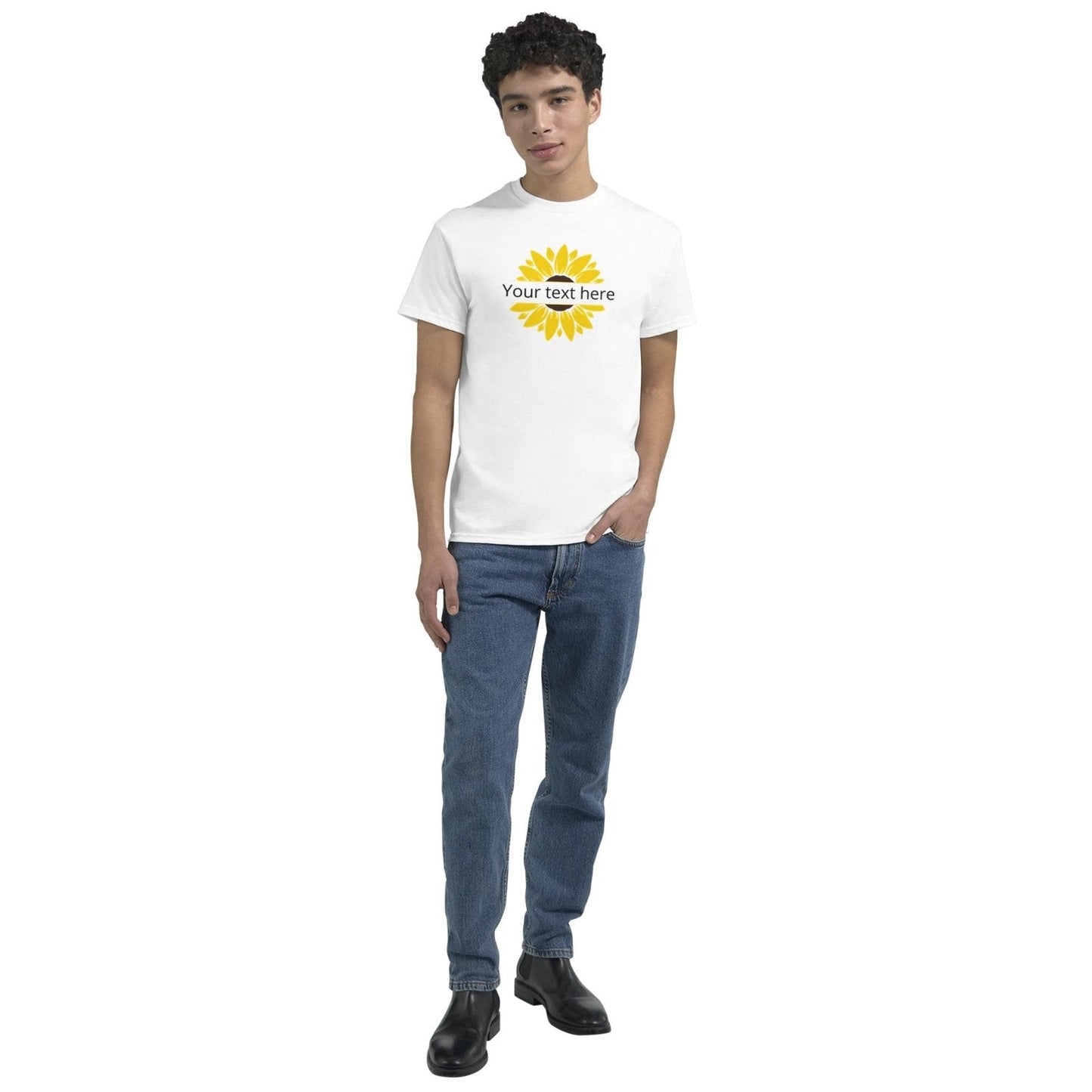 Customizable Text Sunflower Heavyweight Unisex Crewneck TwoShirt - TheTwoShirt