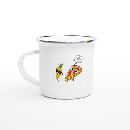 Forbidden Fruit White 12oz Enamel Mug - TheTwoShirt